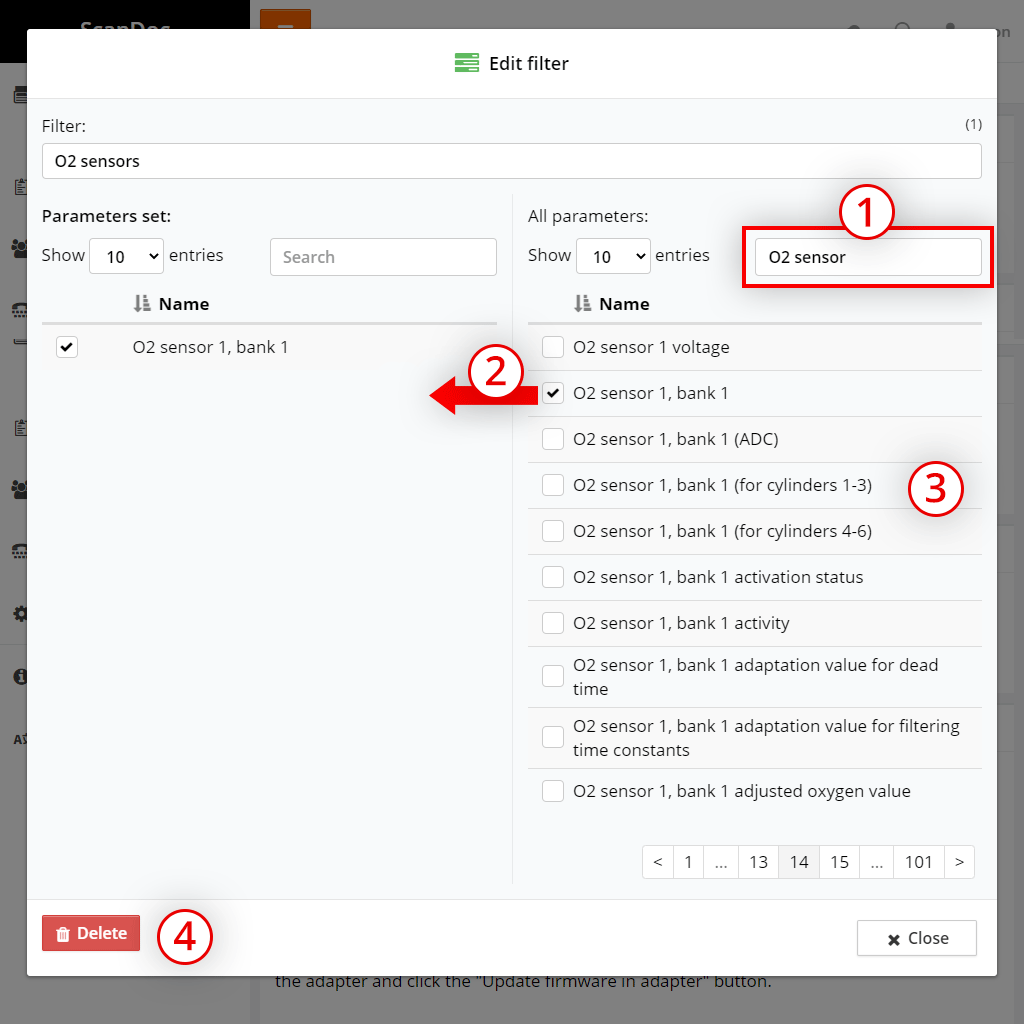 Adding a parameter to a filter